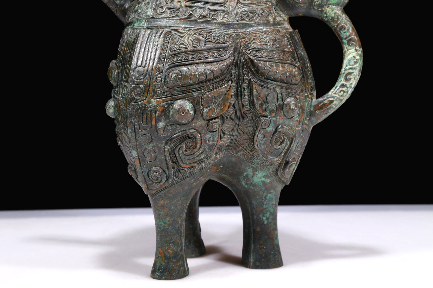 A Marvelous Bronze 'Animal Mask' Tripod Ewer With Inscriptions