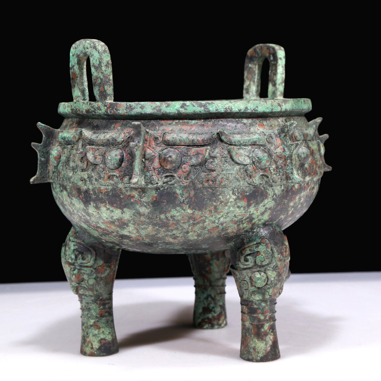 A Marvelous Bronze 'Animal Mask' Tripod Censer With Inscriptions