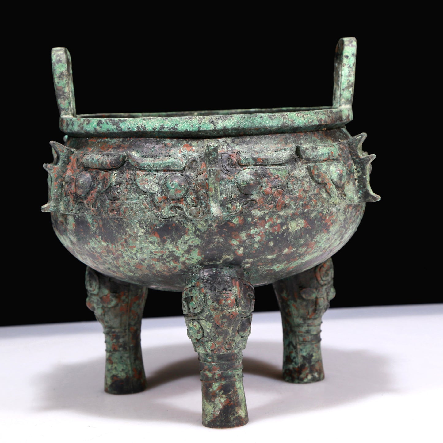 A Marvelous Bronze 'Animal Mask' Tripod Censer With Inscriptions