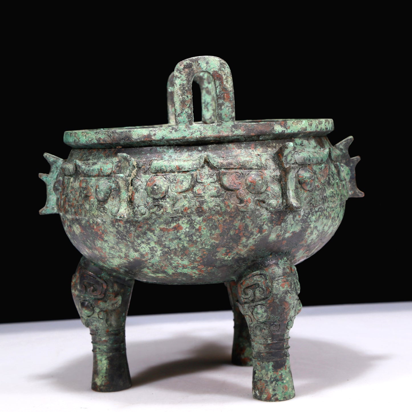 A Marvelous Bronze 'Animal Mask' Tripod Censer With Inscriptions