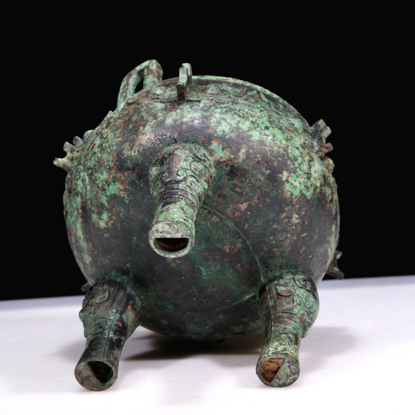 A Marvelous Bronze 'Animal Mask' Tripod Censer With Inscriptions