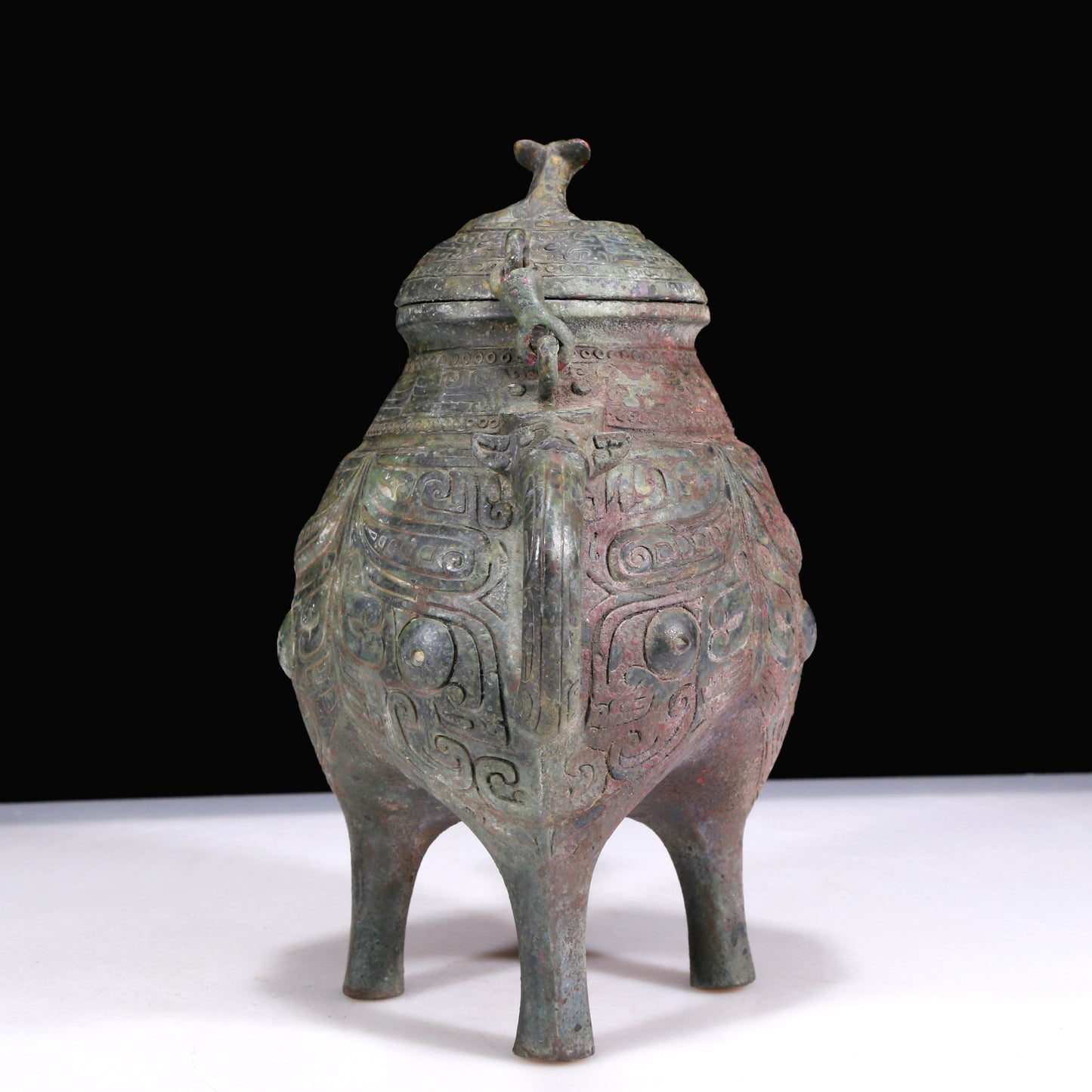 A Marvelous Bronze 'Animal Mask' Tripod Ewer With Inscriptions