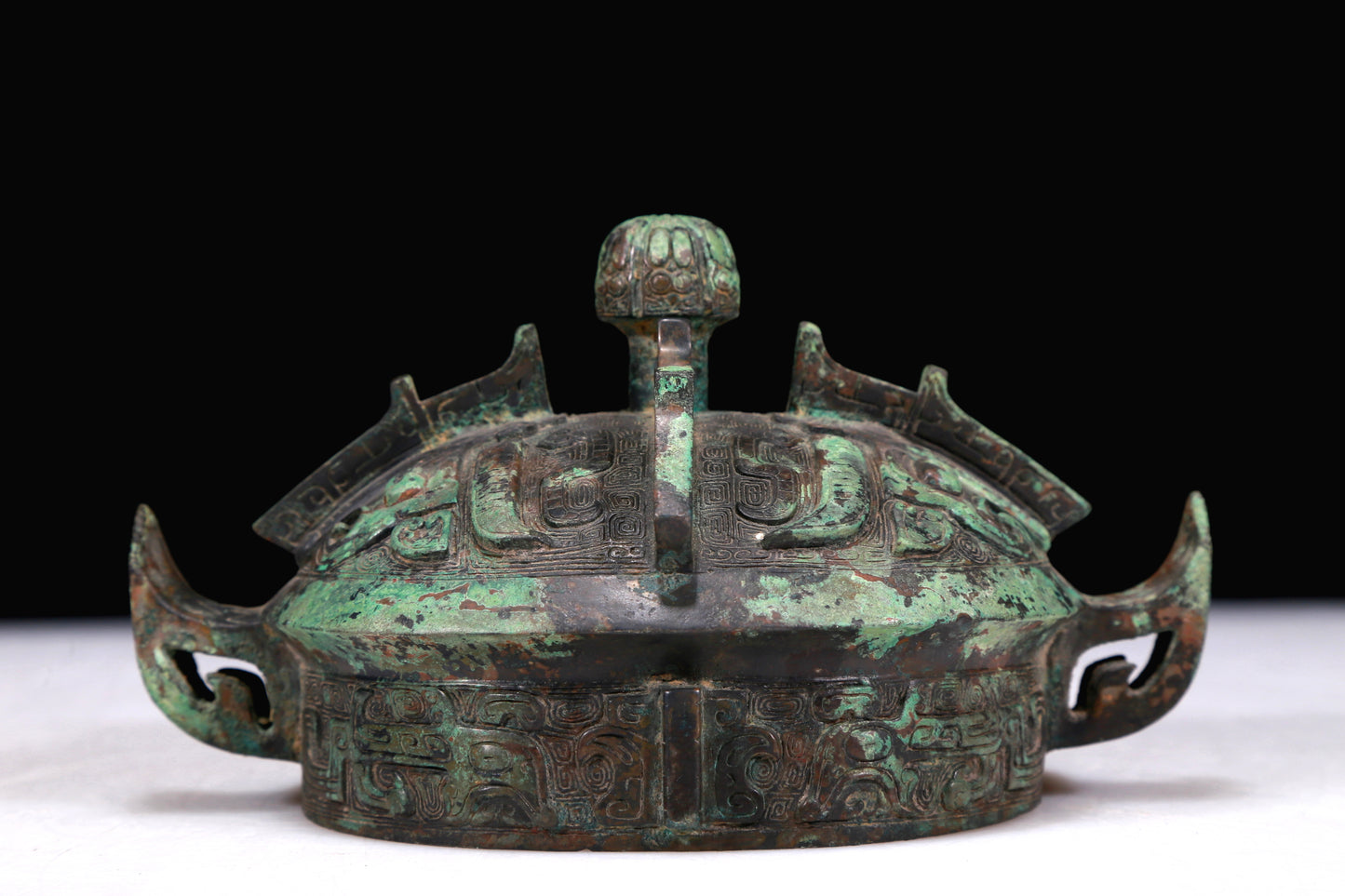 A Marvelous Bronze 'Animal Mask' Pot With Inscriptions