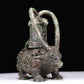 A Marvelous Bronze 'Auspicious Beast' Oil-Lamp