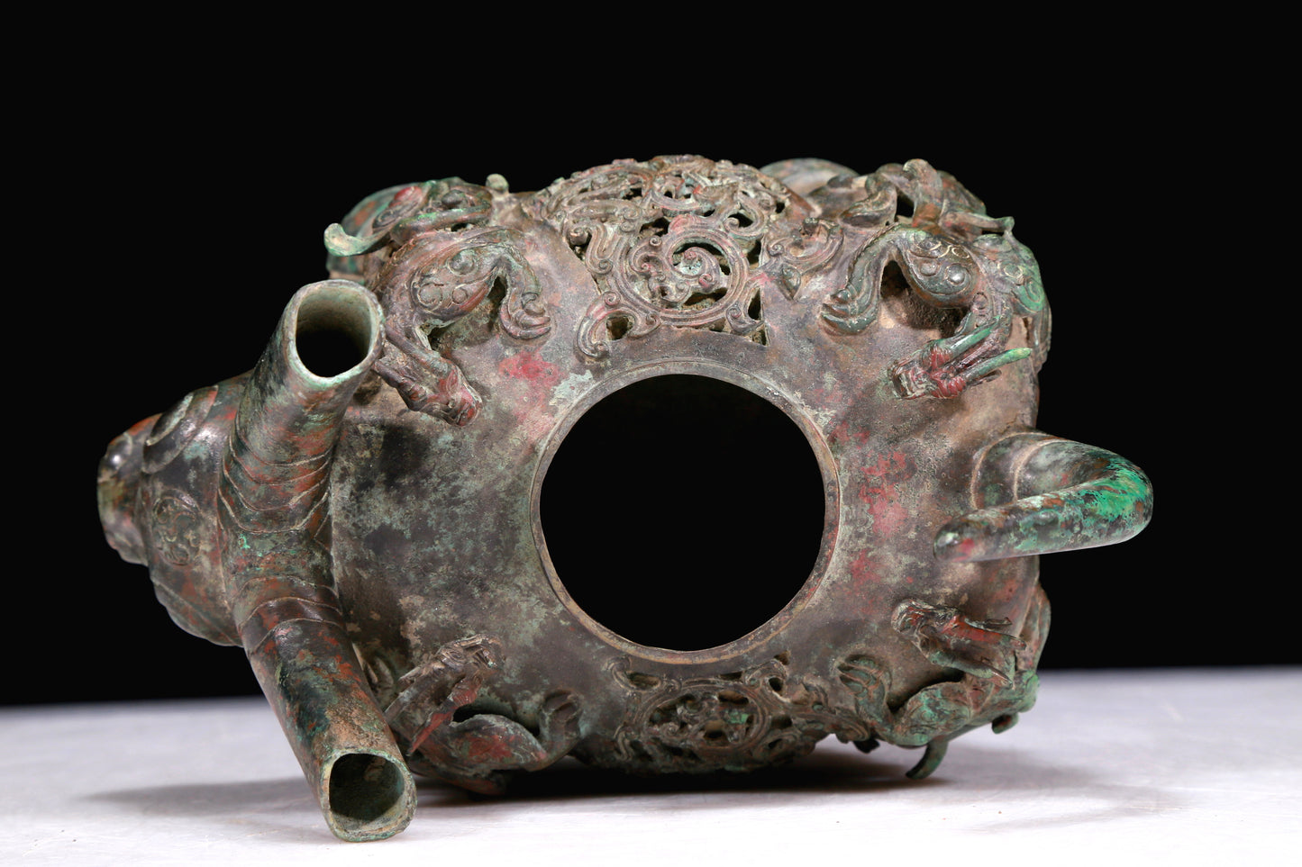 A Marvelous Bronze 'Auspicious Beast' Oil-Lamp