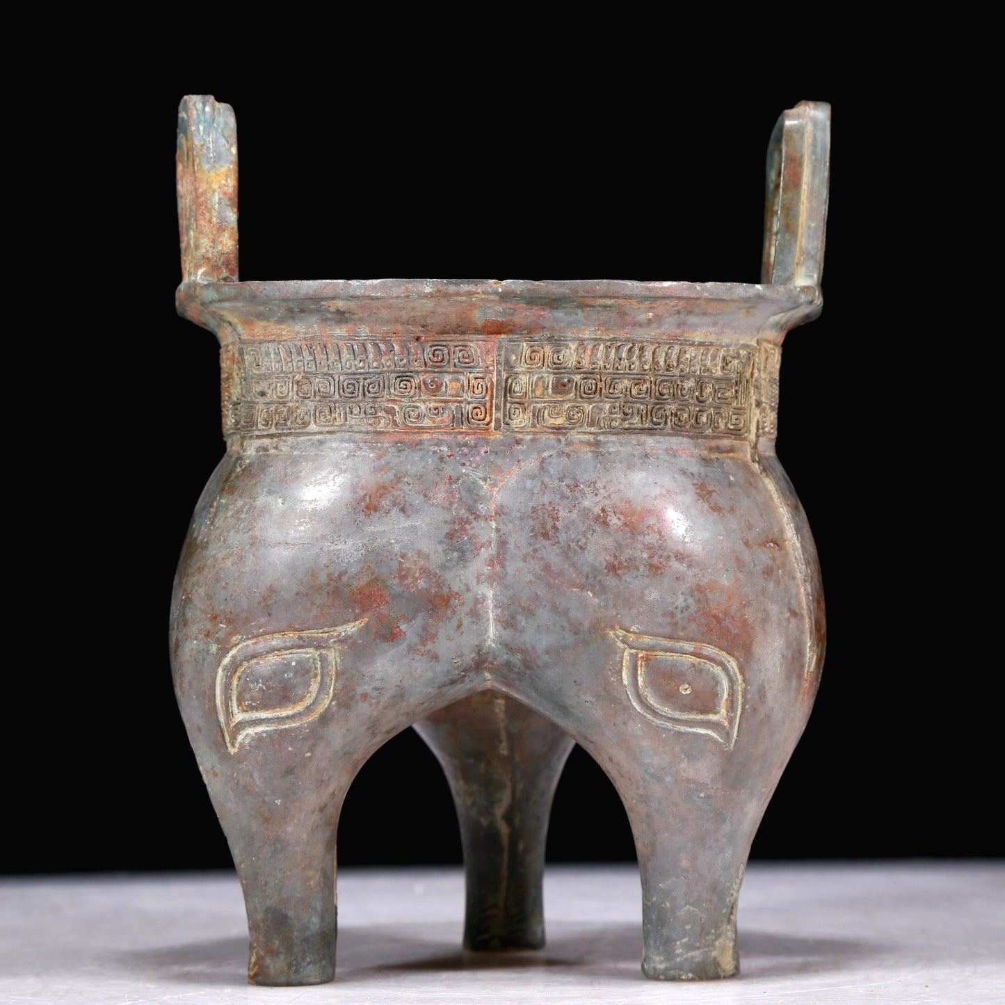 A Superb Bronze 'Animal Mask' Tripod Censer With Inscriptions