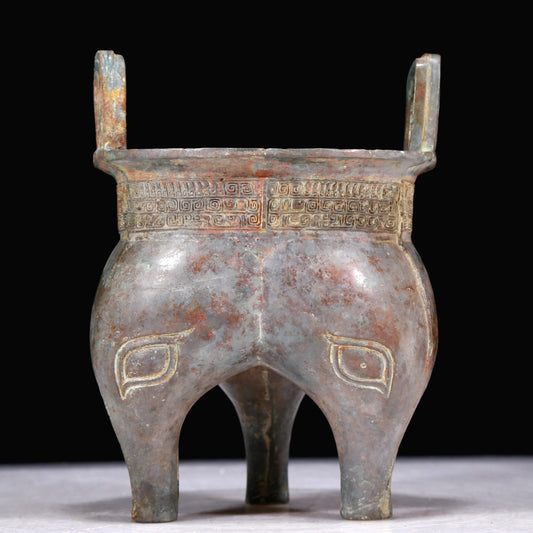A Superb Bronze 'Animal Mask' Tripod Censer With Inscriptions