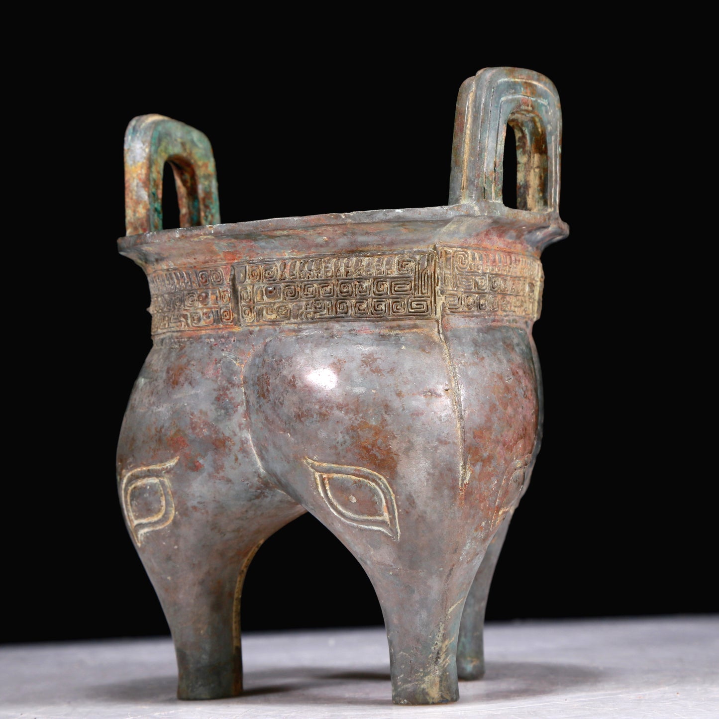 A Superb Bronze 'Animal Mask' Tripod Censer With Inscriptions