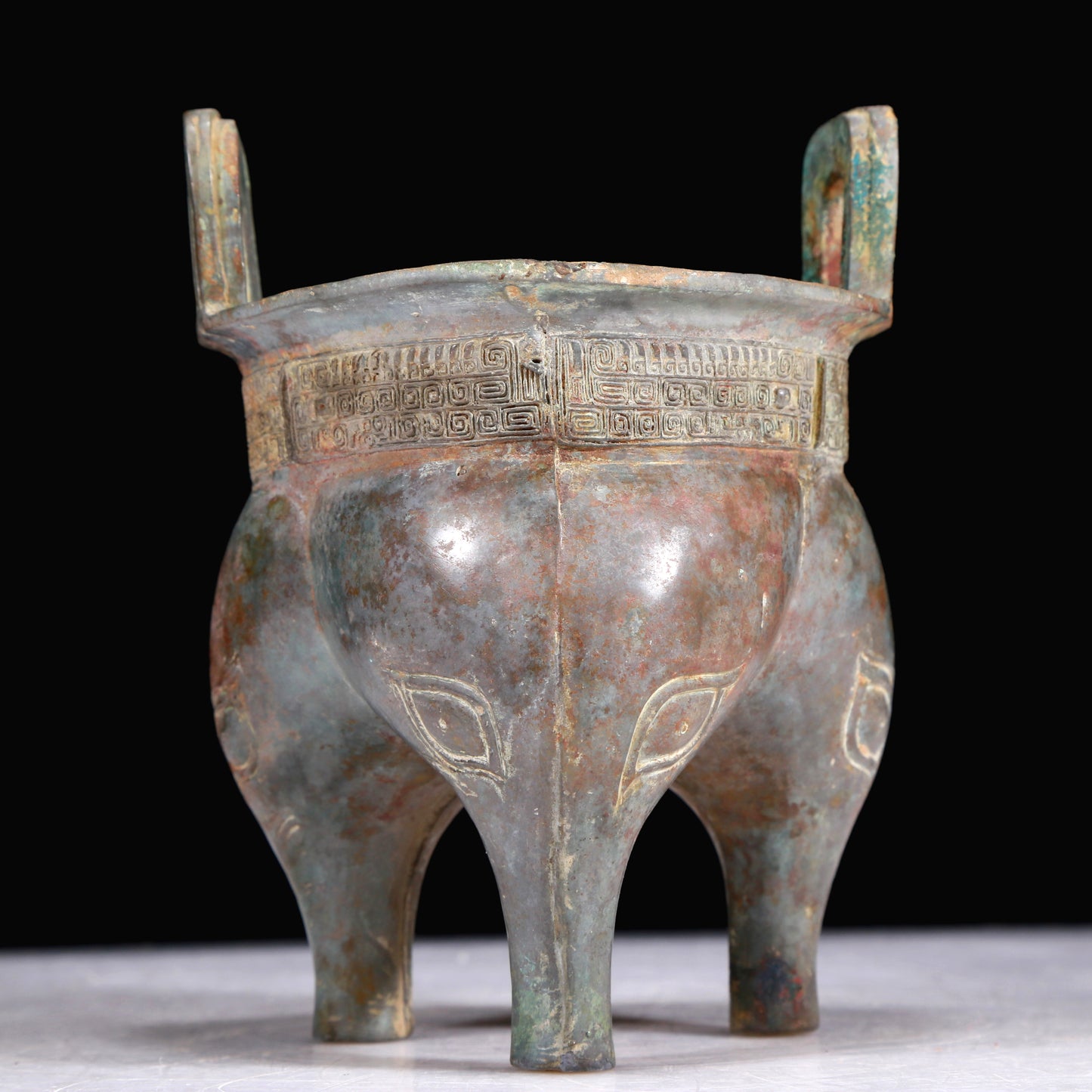 A Superb Bronze 'Animal Mask' Tripod Censer With Inscriptions