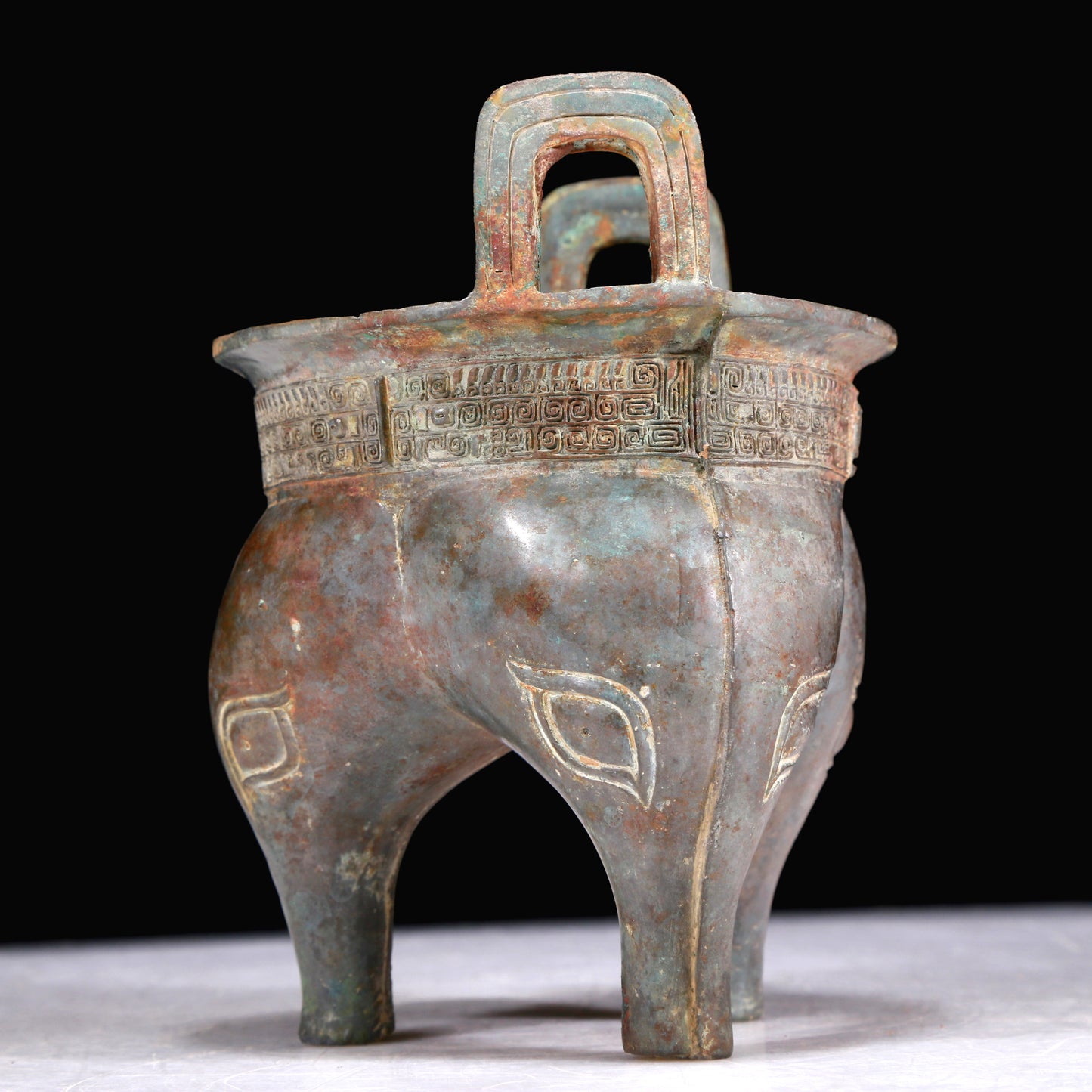 A Superb Bronze 'Animal Mask' Tripod Censer With Inscriptions