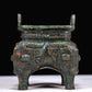 A Superb Bronze 'Animal Mask' Censer