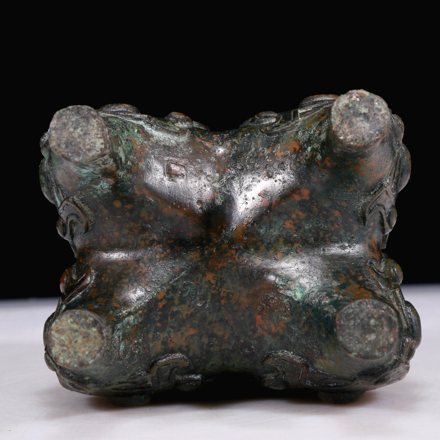 A Superb Bronze 'Animal Mask' Censer