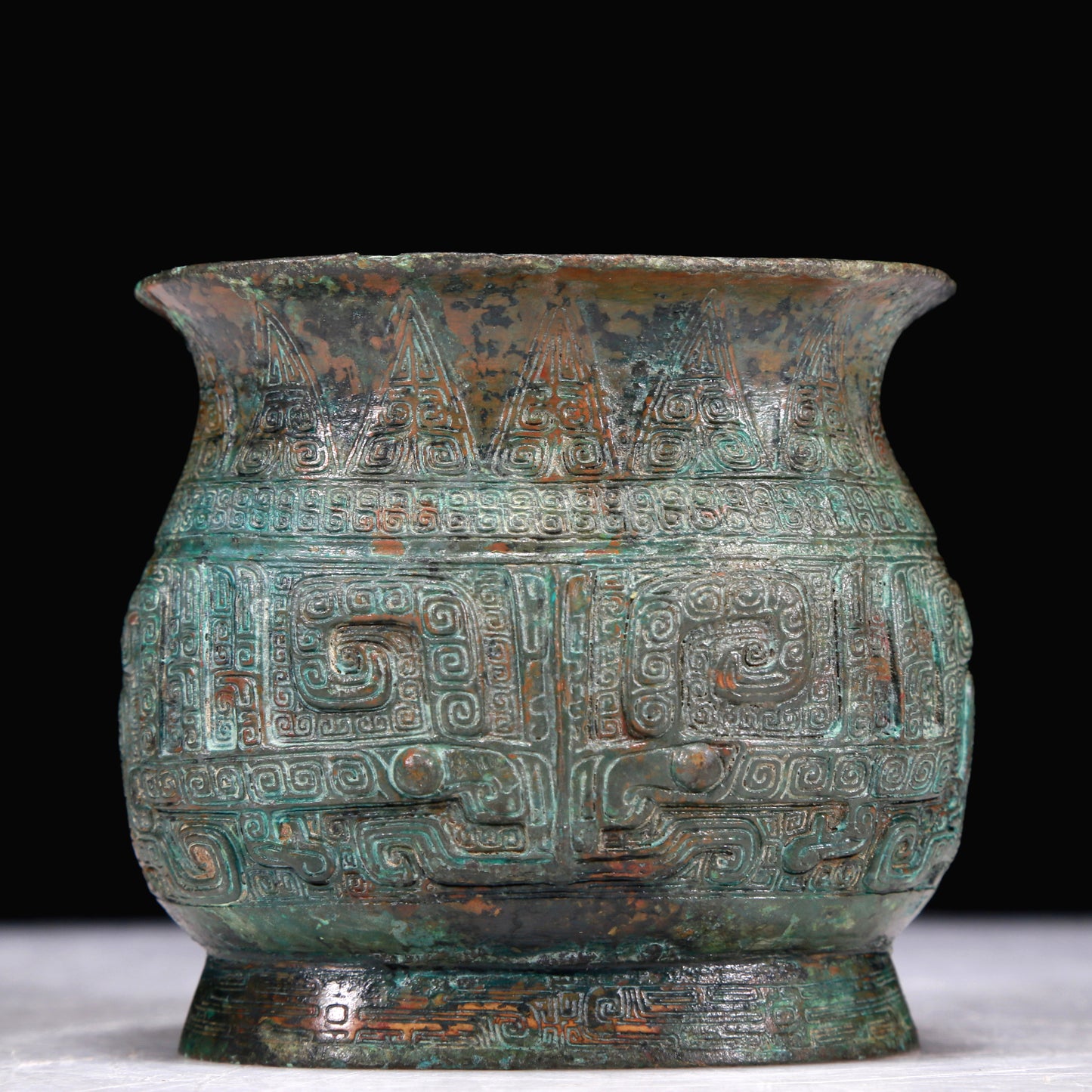 A Superb Bronze 'Animal Mask' Jar With Inscriptions