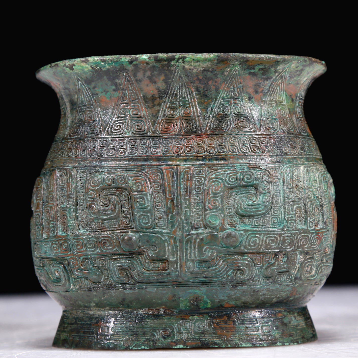 A Superb Bronze 'Animal Mask' Jar With Inscriptions