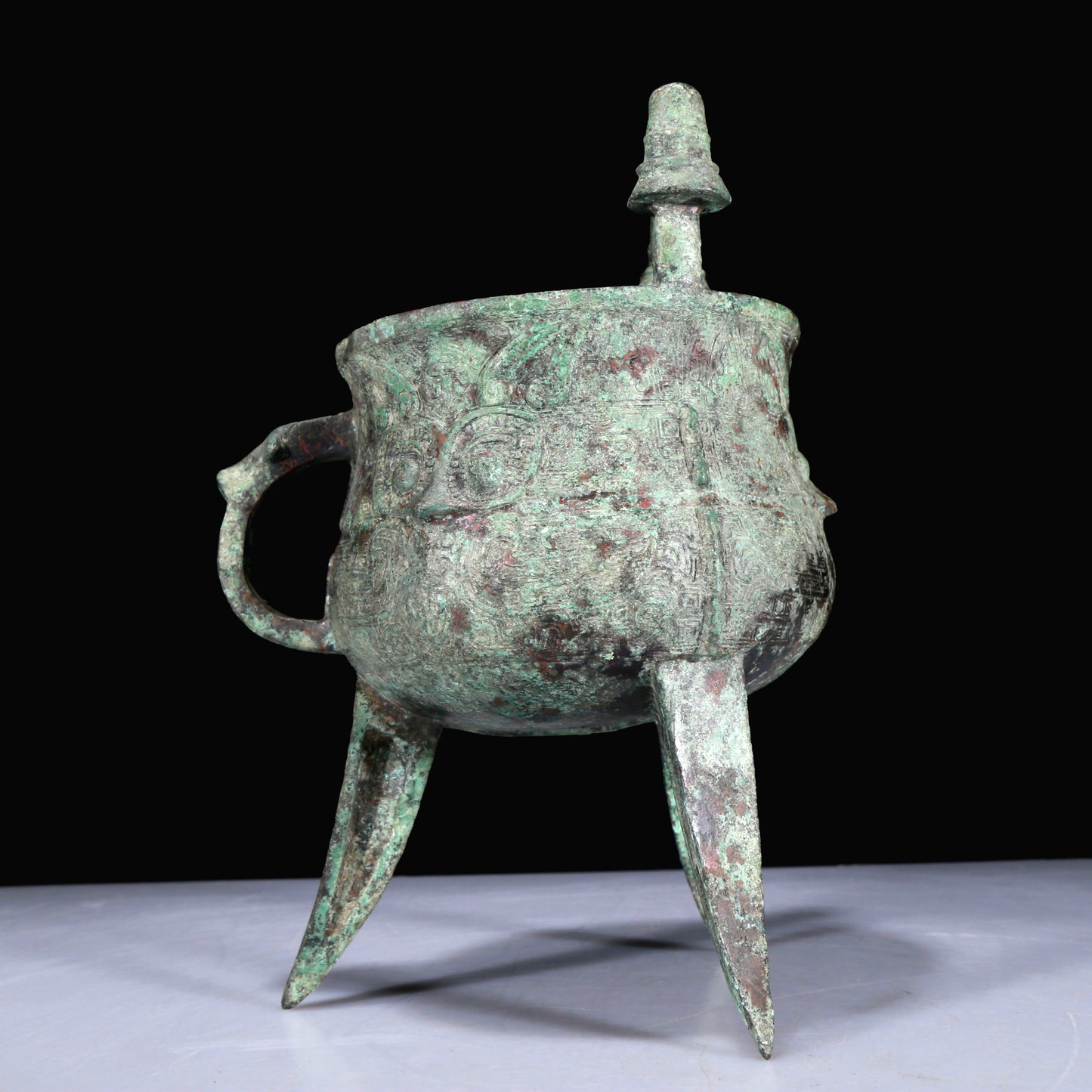 A Superb Bronze 'Auspicious Beast' Tripod Cup With Inscriptions