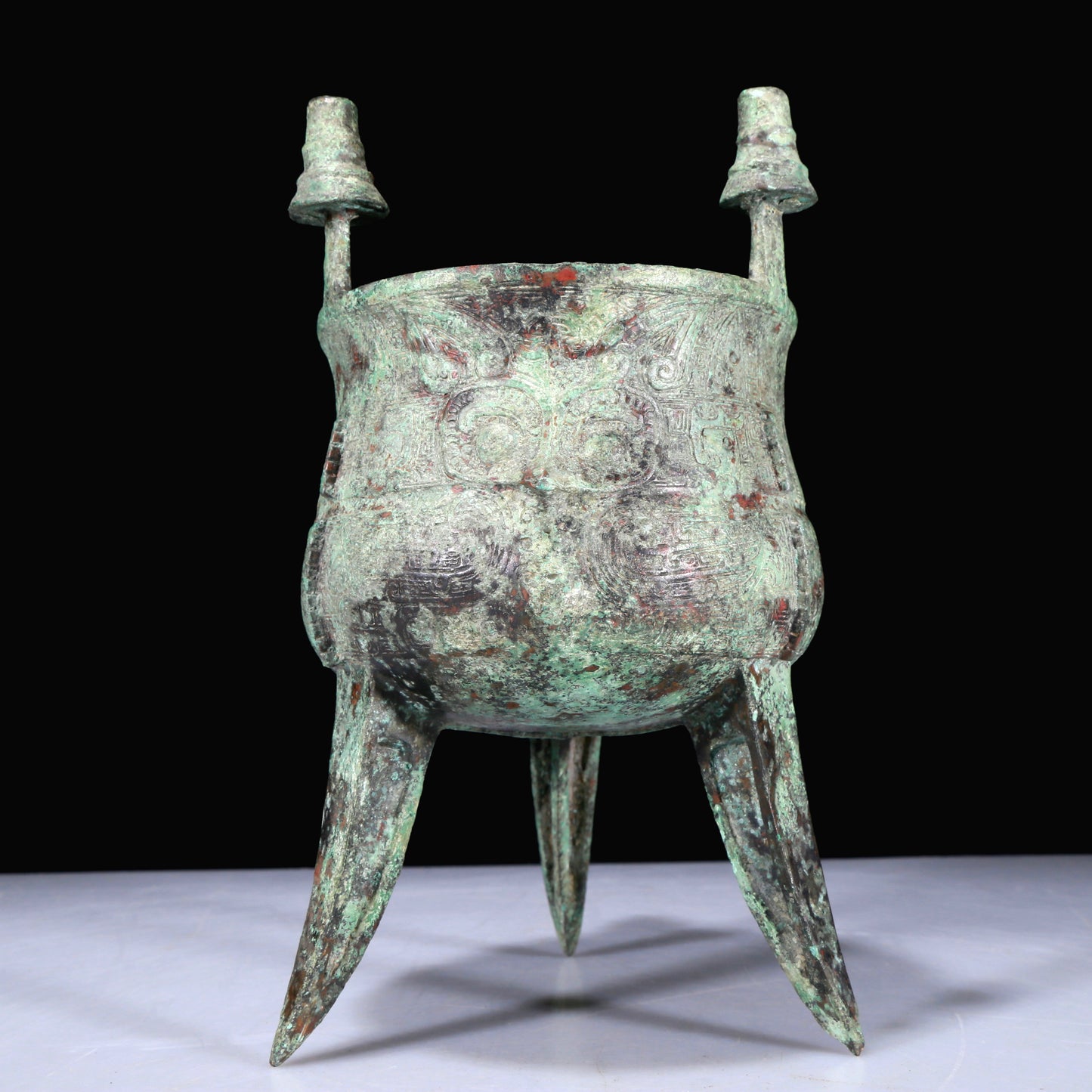 A Superb Bronze 'Auspicious Beast' Tripod Cup With Inscriptions