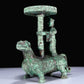 A Superb Bronze 'Auspicious Beast' Oil-Lamp