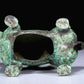 A Superb Bronze 'Auspicious Beast' Oil-Lamp