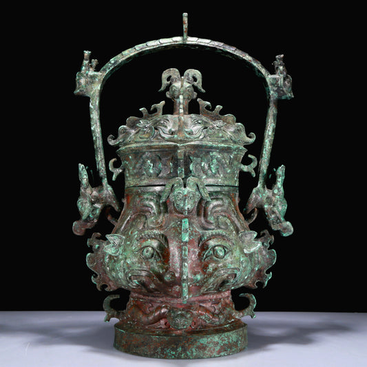 A Superb Bronze 'Auspicious Beast' Jar With Inscriptions