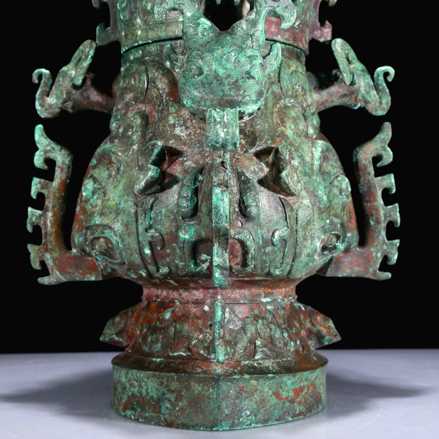 A Superb Bronze 'Auspicious Beast' Jar With Inscriptions