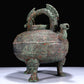 A Superb Bronze 'Dragon' Tripod Ewer With Inscriptions