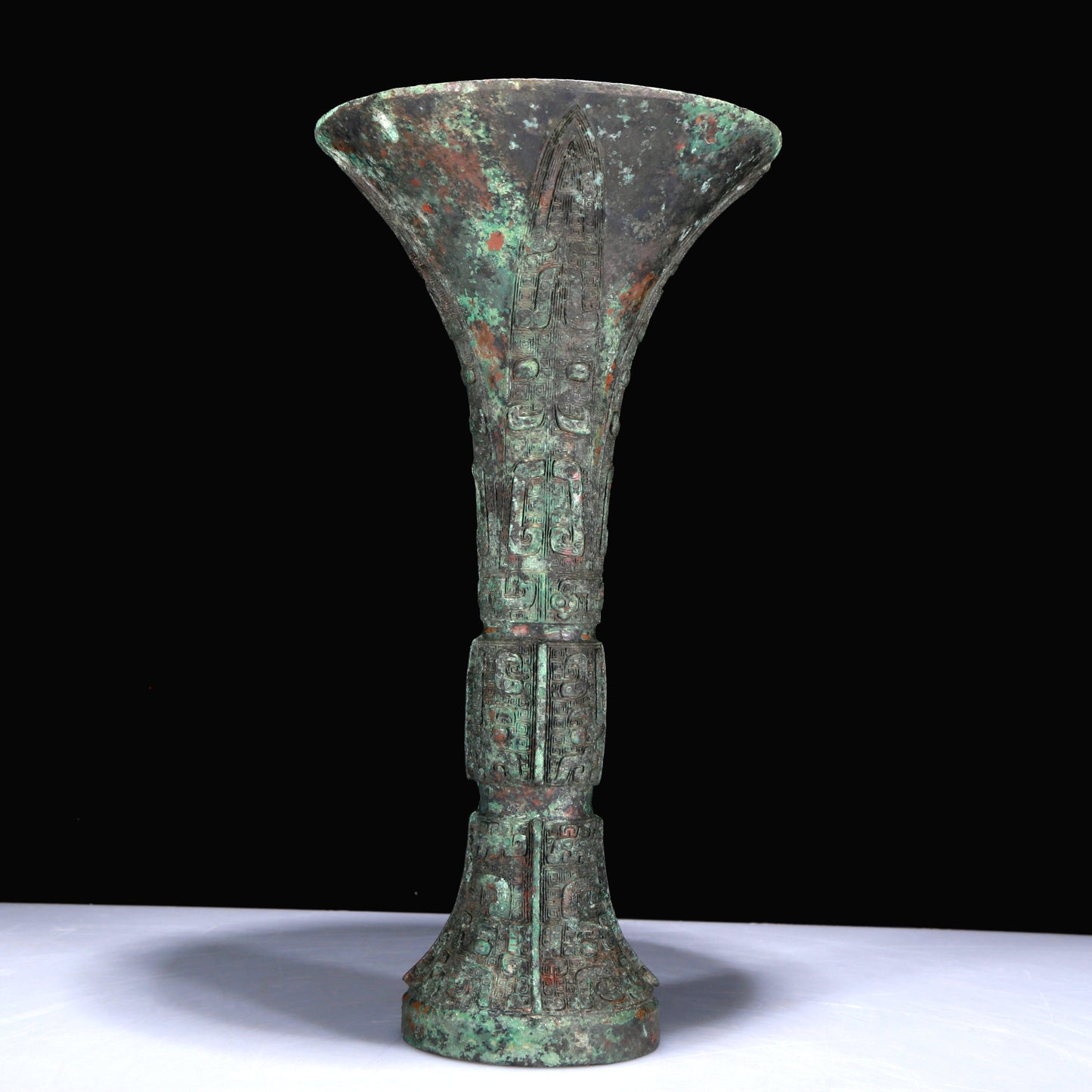 A Superb Bronze 'Animal Mask' Vase