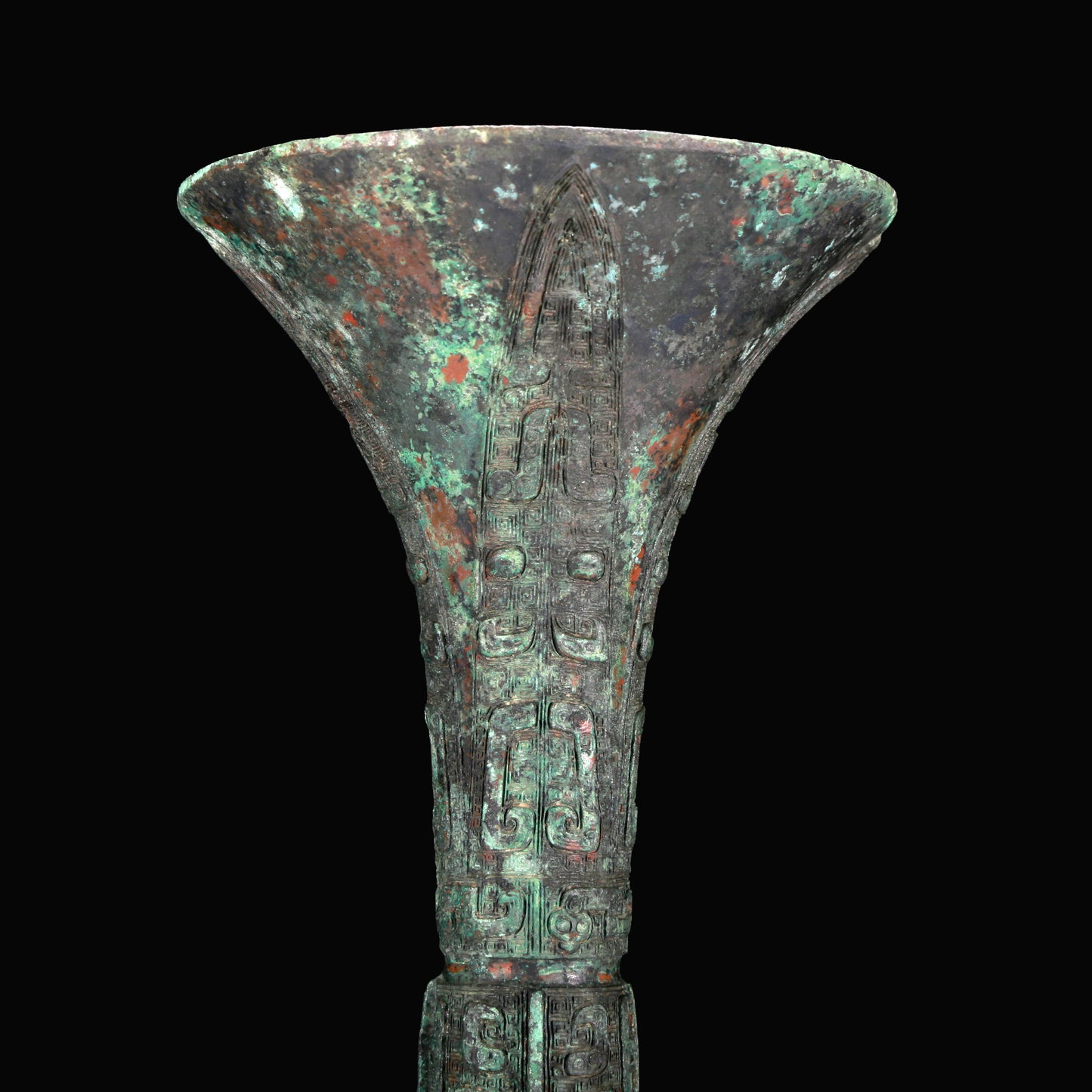 A Superb Bronze 'Animal Mask' Vase