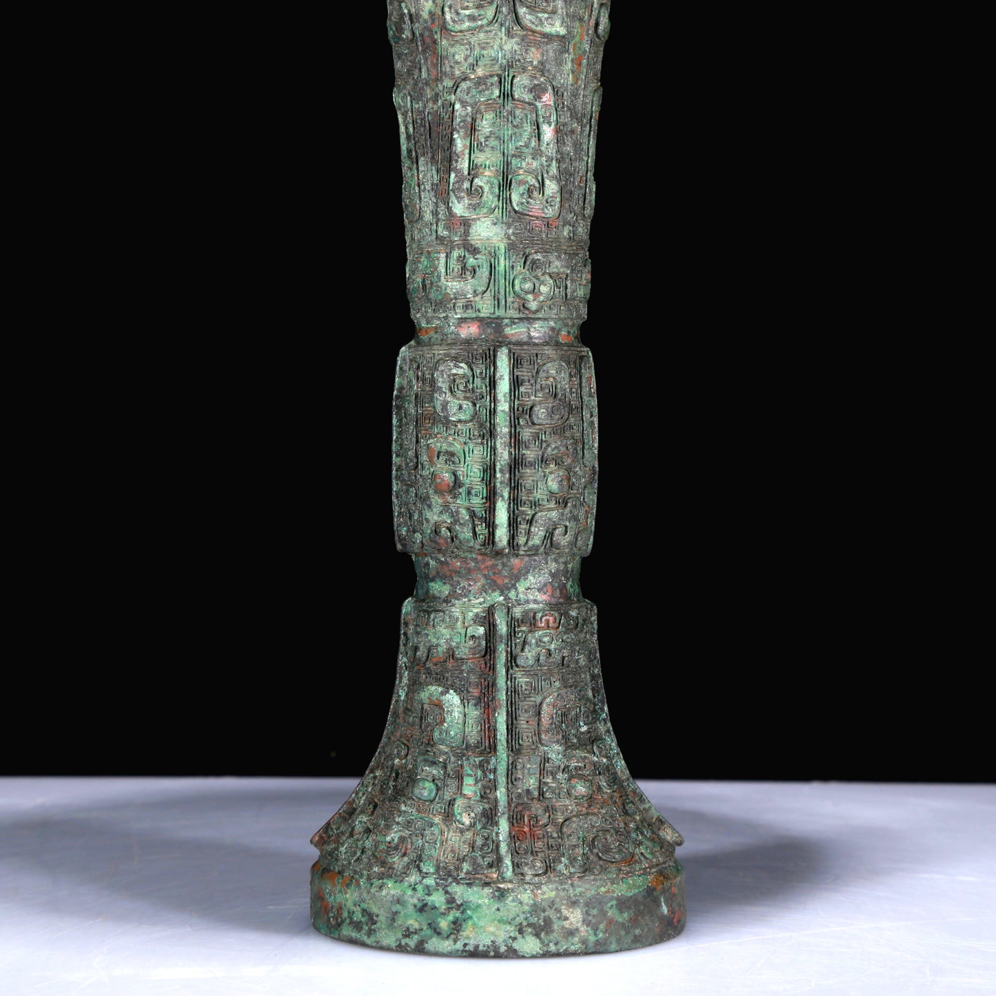 A Superb Bronze 'Animal Mask' Vase