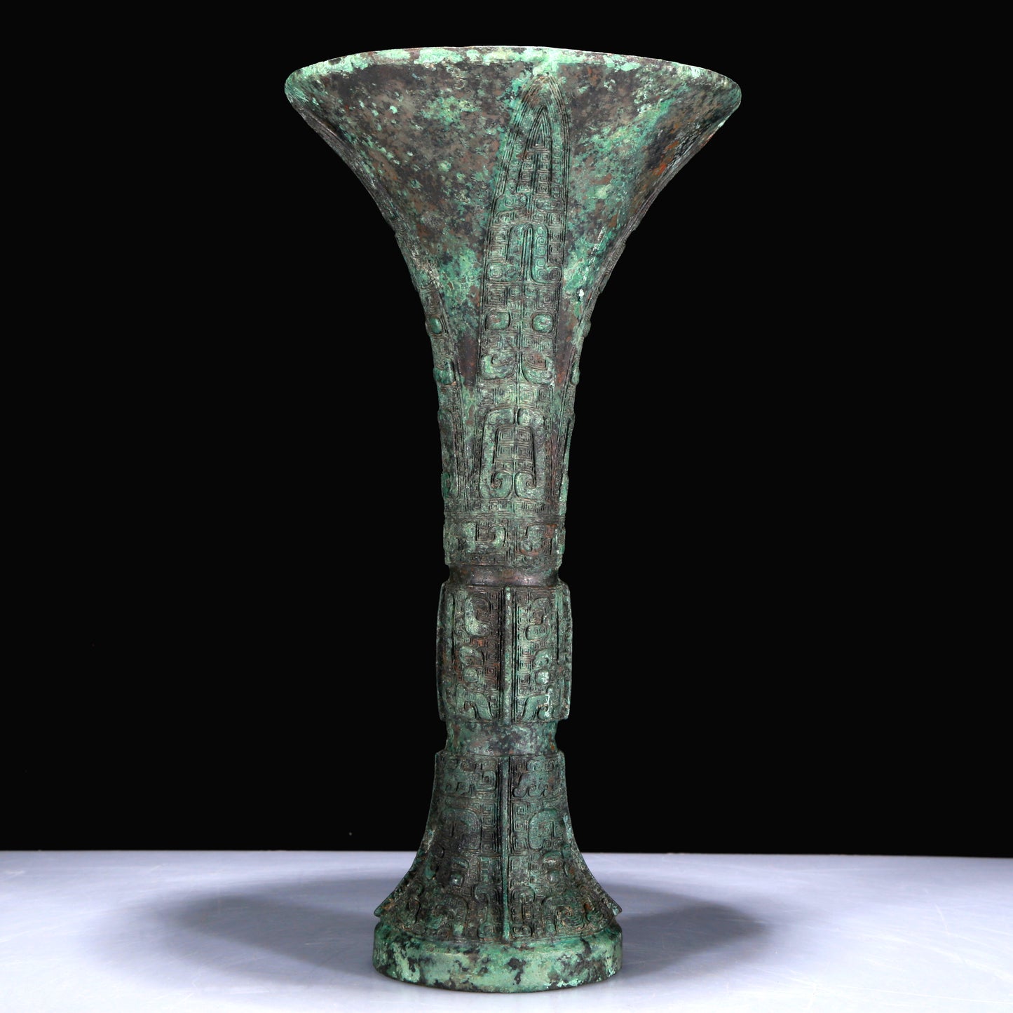 A Superb Bronze 'Animal Mask' Vase