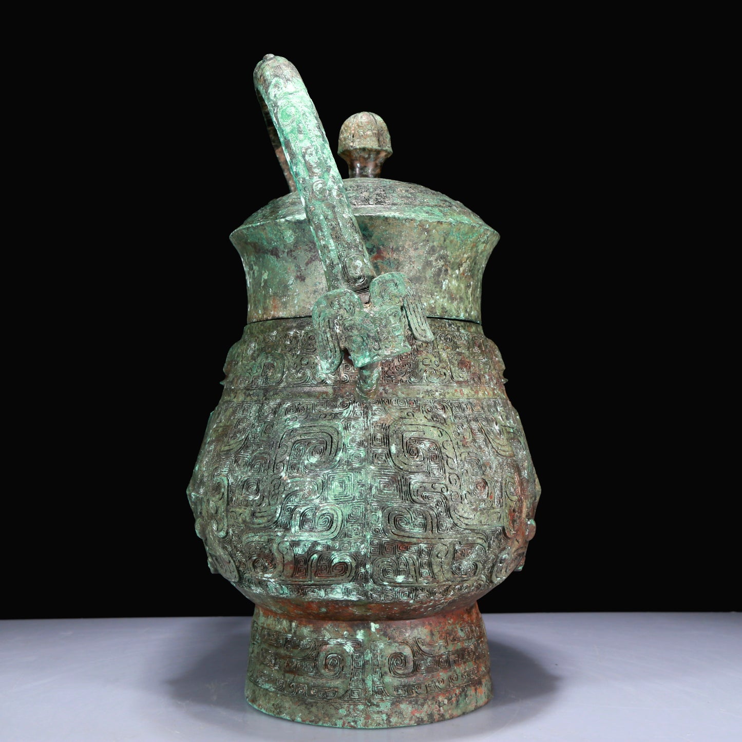 A Superb Bronze 'Animal Mask' Jar With Inscriptions