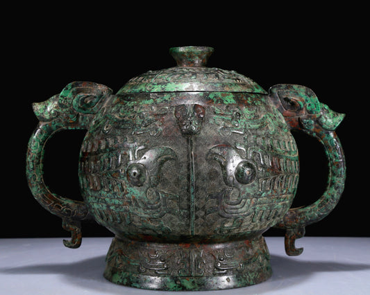 A Superb Bronze 'Auspicious Beast' Censer And Cover