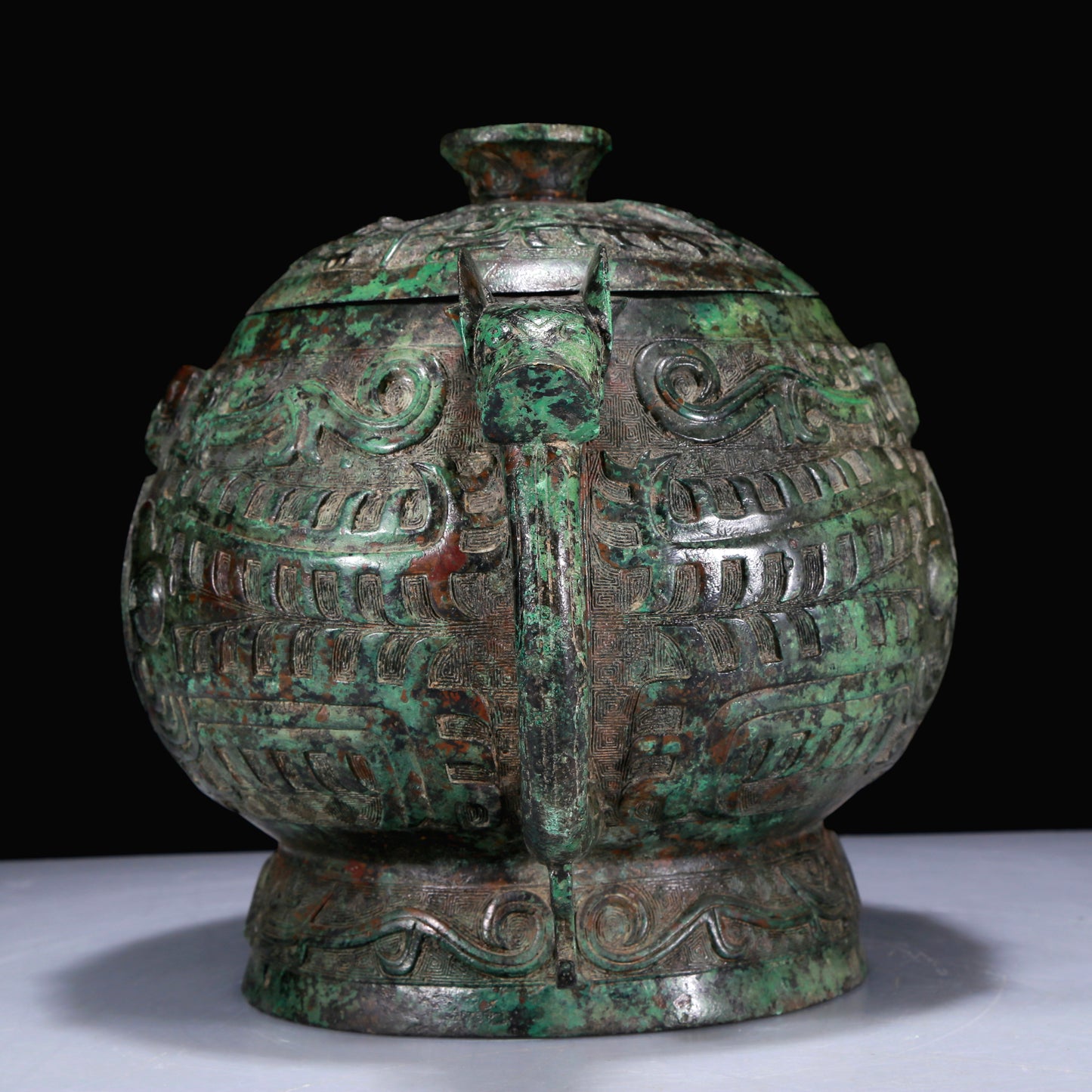 A Superb Bronze 'Auspicious Beast' Censer And Cover