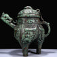 A Superb Bronze 'Animal Mask' Tripod Ewer With Inscriptions