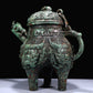 A Superb Bronze 'Animal Mask' Tripod Ewer With Inscriptions