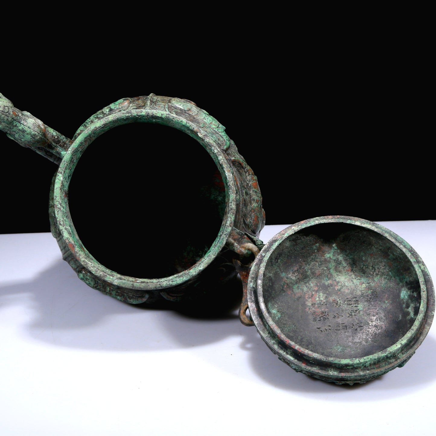 A Superb Bronze 'Animal Mask' Tripod Ewer With Inscriptions