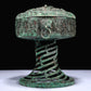 A Superb Bronze 'Dragon' Beast-Handled Stem-Censer And Cover With Inscriptions