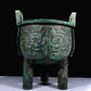 A Huge Superb Bronze 'Animal Mask' Tripod Censer With Inscriptions