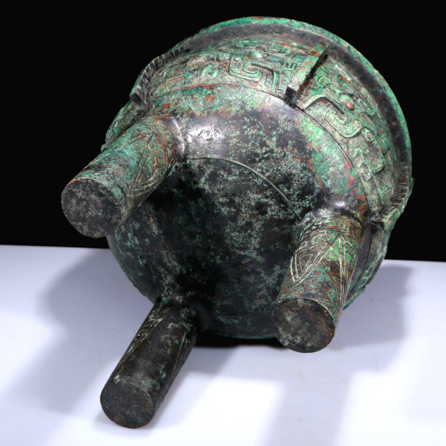 A Huge Superb Bronze 'Animal Mask' Tripod Censer With Inscriptions