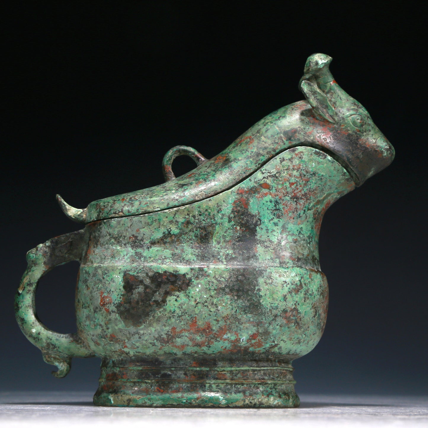 A Wonderful Bronze 'Auspicious Beast' Ewer With Inscriptions
