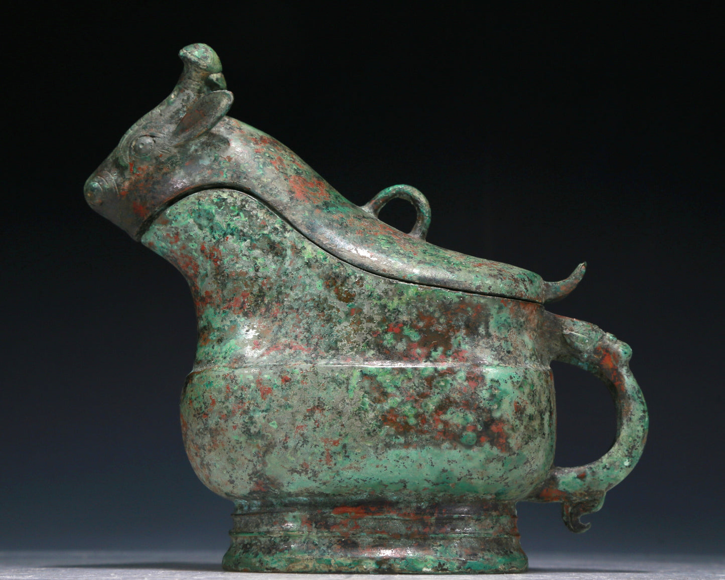 A Wonderful Bronze 'Auspicious Beast' Ewer With Inscriptions
