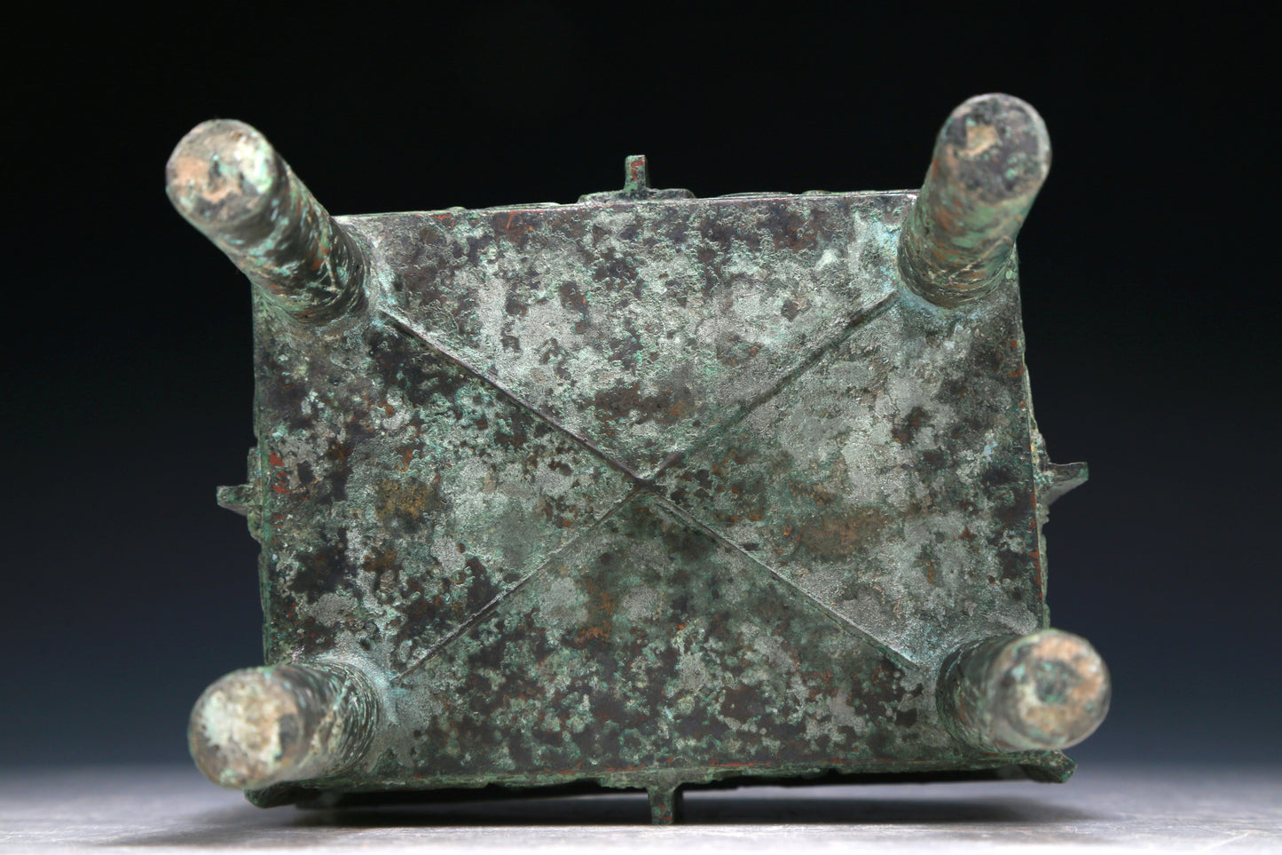 A Wonderful Bronze 'Animal Mask' Ritual Food Vessel, Ding, With Inscriptions