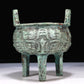 A Wonderful Bronze  'Animal Mask' Tripod Censer With Inscriptions