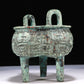 A Wonderful Bronze  'Animal Mask' Tripod Censer With Inscriptions
