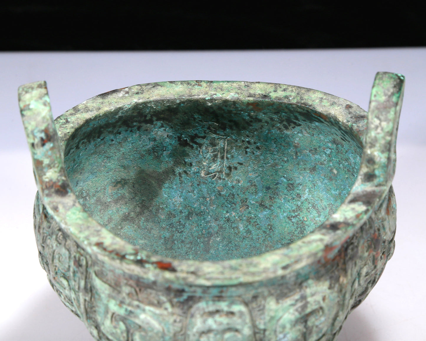 A Wonderful Bronze  'Animal Mask' Tripod Censer With Inscriptions