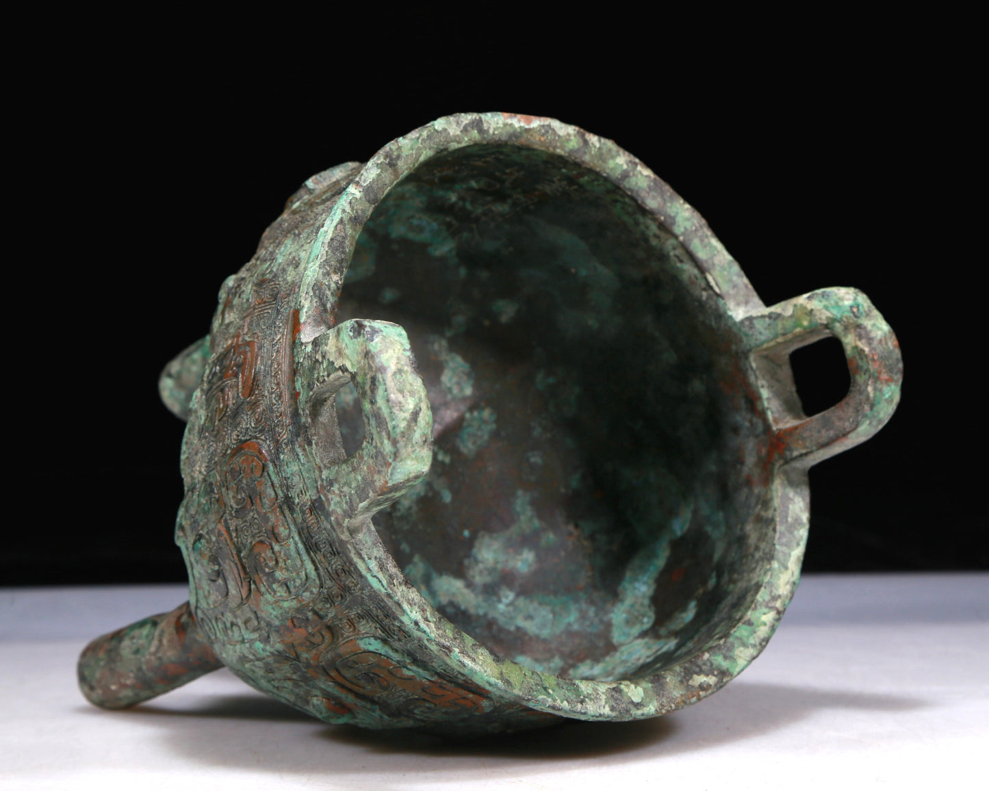 A Wonderful Bronze  'Animal Mask' Tripod Censer With Inscriptions