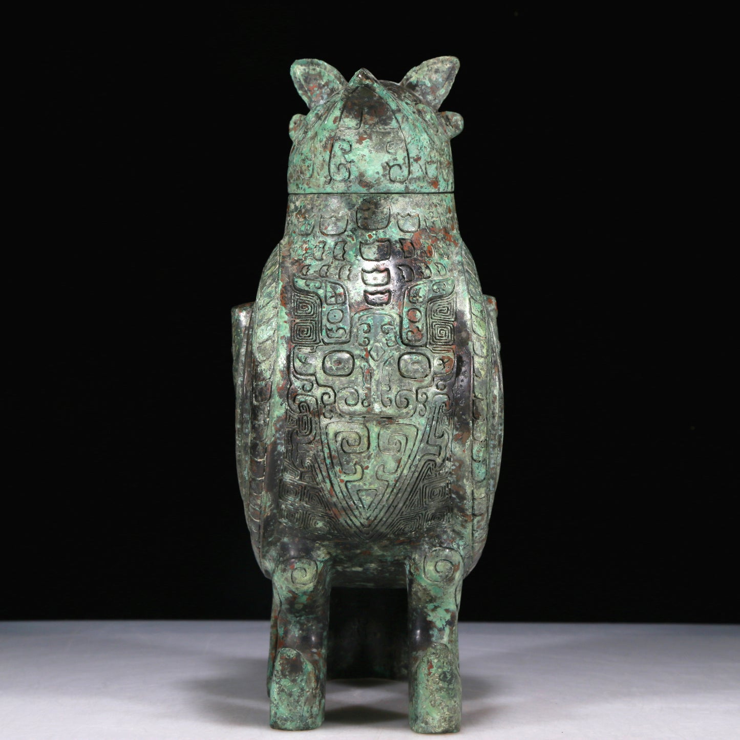 A Wonderful Bronze Auspicious Beast-Form Jar