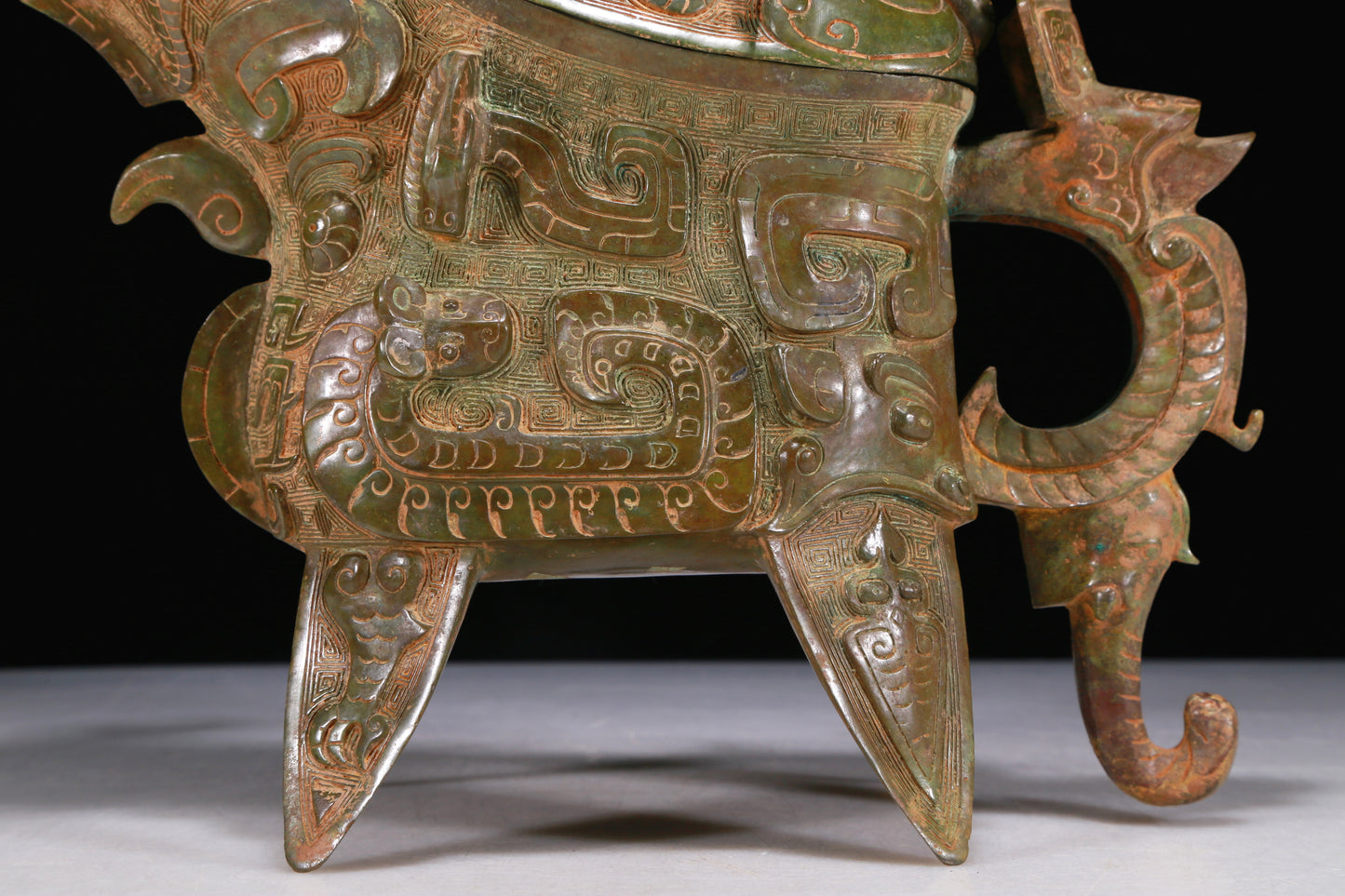 A Wonderful Bronze 'Auspicious Beast' Ewer With Inscriptions