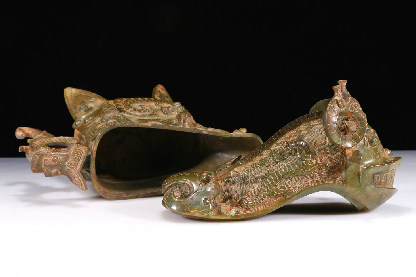 A Wonderful Bronze 'Auspicious Beast' Ewer With Inscriptions