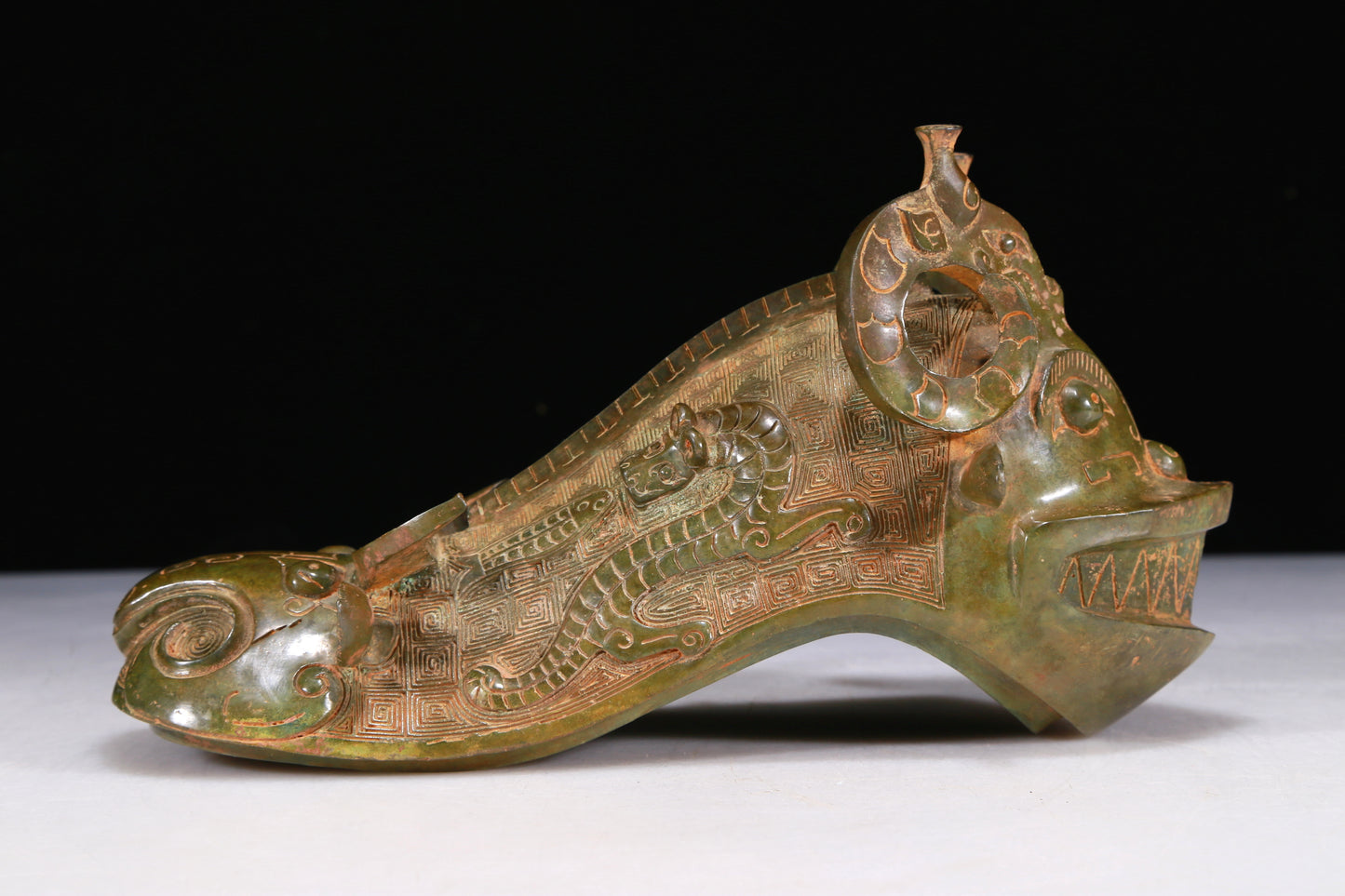A Wonderful Bronze 'Auspicious Beast' Ewer With Inscriptions