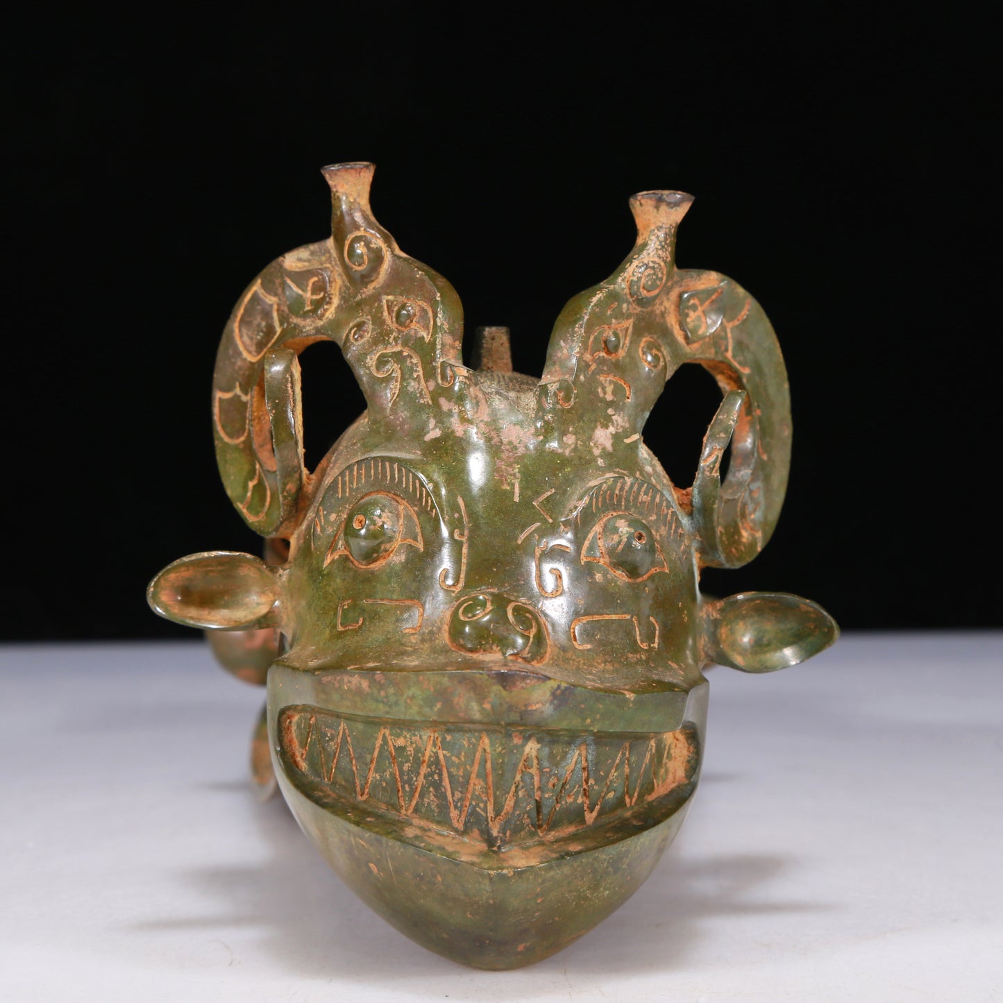 A Wonderful Bronze 'Auspicious Beast' Ewer With Inscriptions